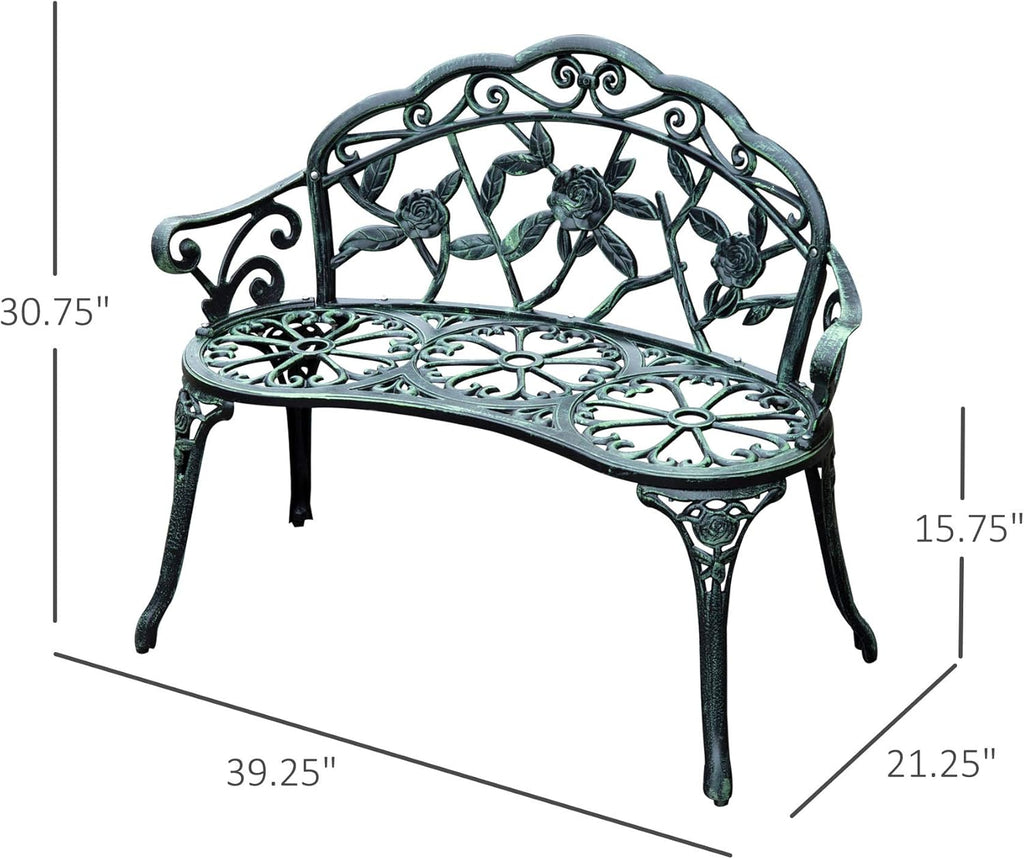 Cast Iron Outdoor Patio Garden Bench S92594