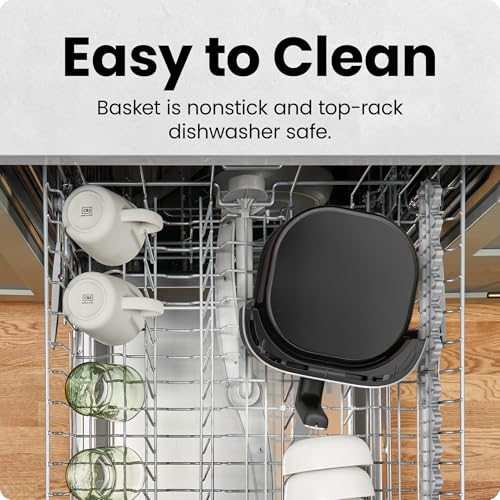 Black 4 QT Compact Air Fryer with Nonstick Dishwasher Safe Basket U69761