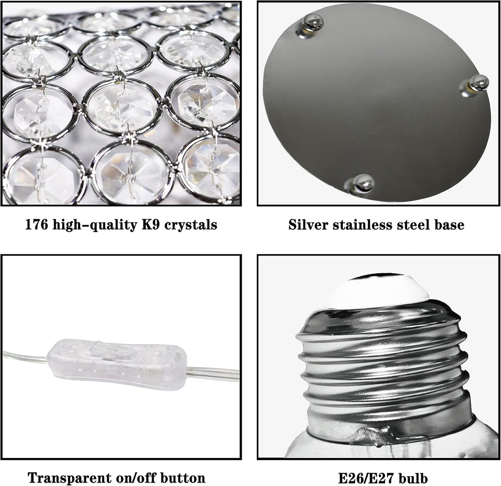 Silver K9 Crystal Table Lamp S4806