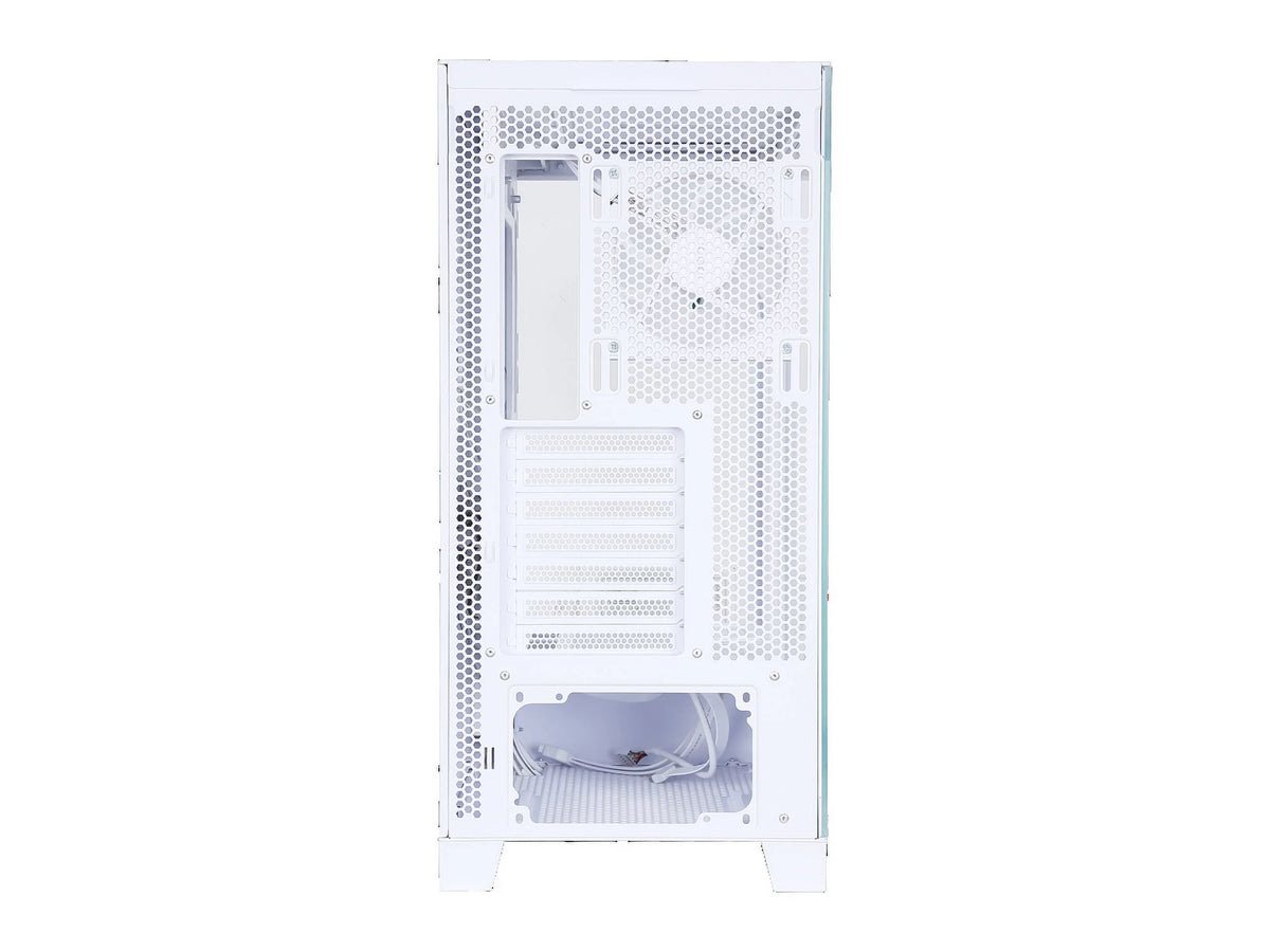 White Dual USB3.0 and Type C Tempered Glass ATX Mid Tower Computer Case with 4 x 120mm ARGB Fans Q28859