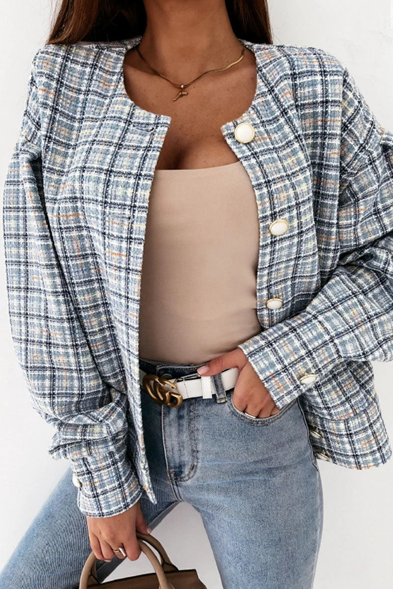 Plaid Patchwork Outerwear W658
