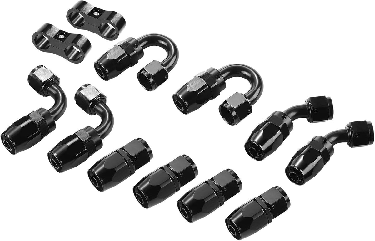 20Ft 8AN 1/2" Stainless Steel Nylon Braided CPE Oil Hose Kit Black Pack of 2 N239