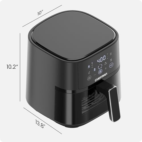 Black 4 QT Compact Air Fryer with Nonstick Dishwasher Safe Basket U69761