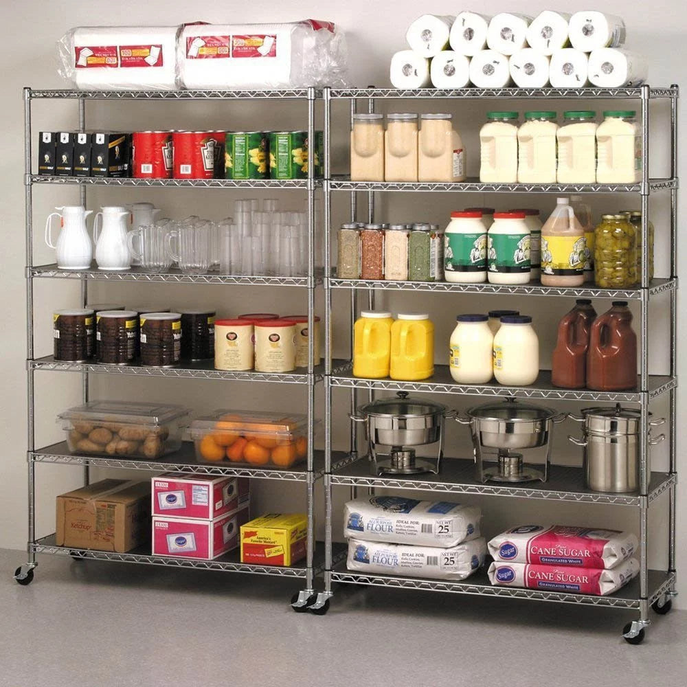 Black 6-Tier Adjustable Wire Shelving Unit 6000 LBS Capacity C7137