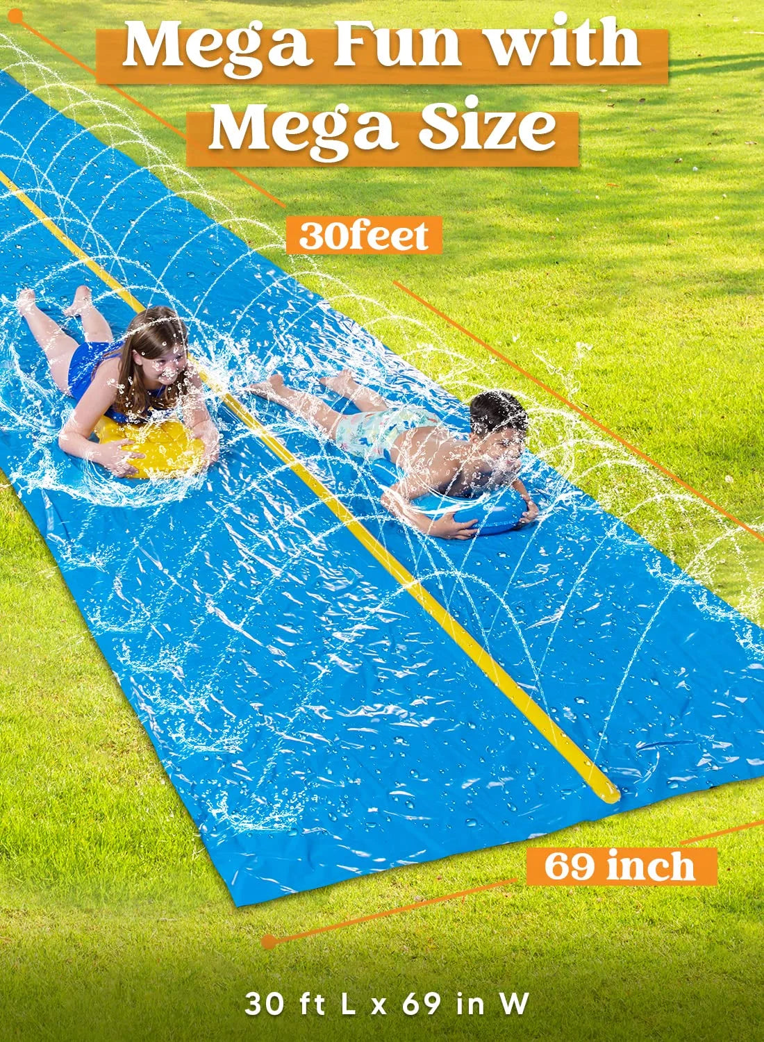 30ft x 6ft Heavy Duty Lawn Water Slide with Sprinkler G743252