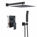 Matte Black 8 Inches Shower Faucet Set with Handheld Spray B894737