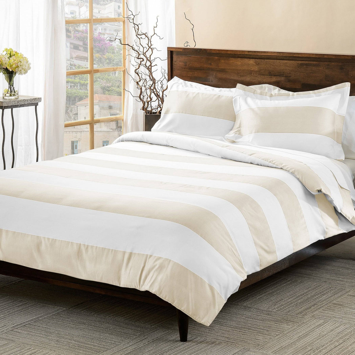 600 Thread Count Cotton Blend Duvet Cover Set (Twin - Black) Z11877