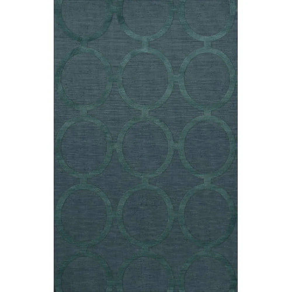 Teal Circles Rings 10' x 10' Octagon Area Rug O95400