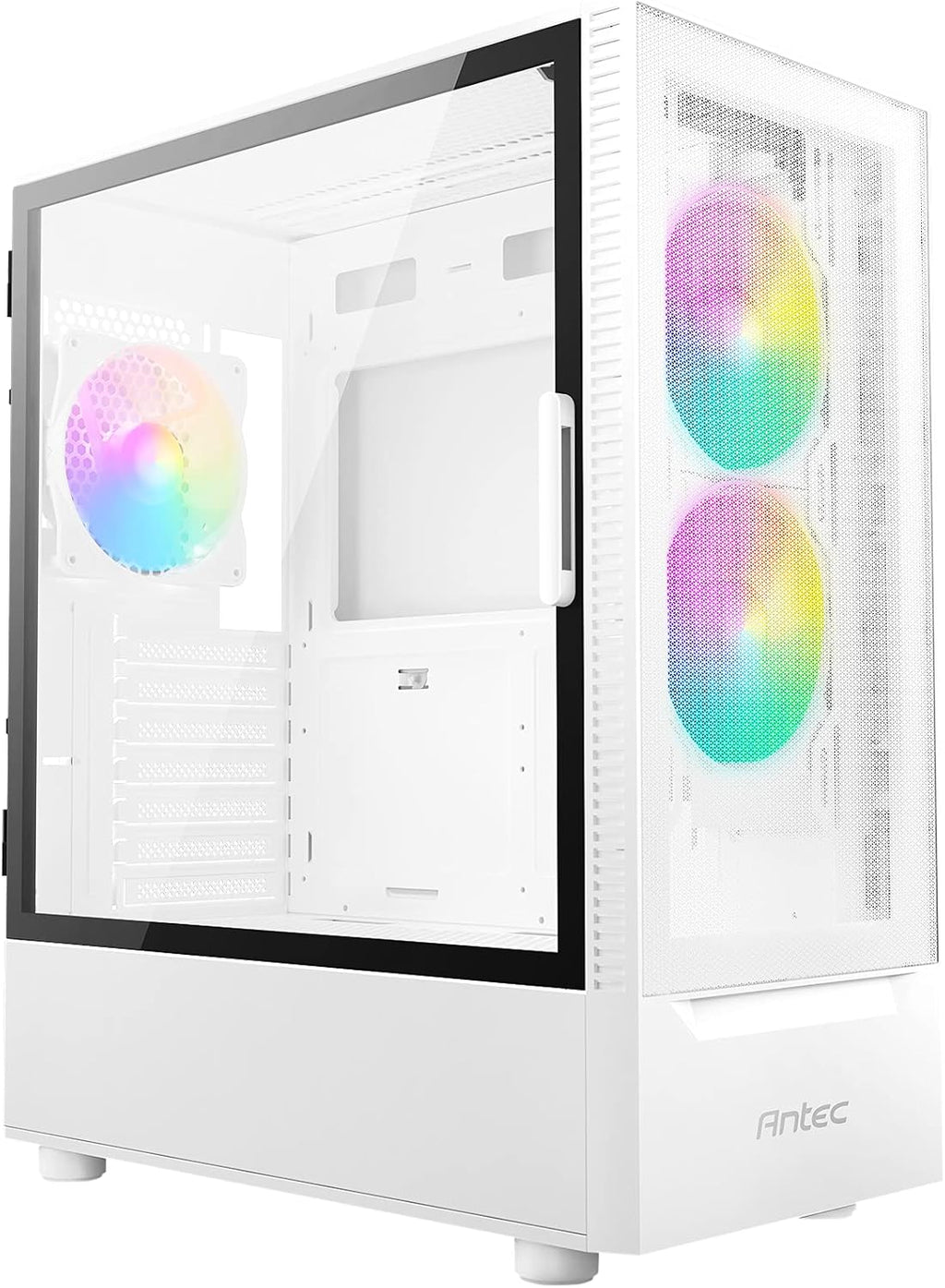 White ATX Mid-Tower Case with Tempered Glass Side Panel I711305
