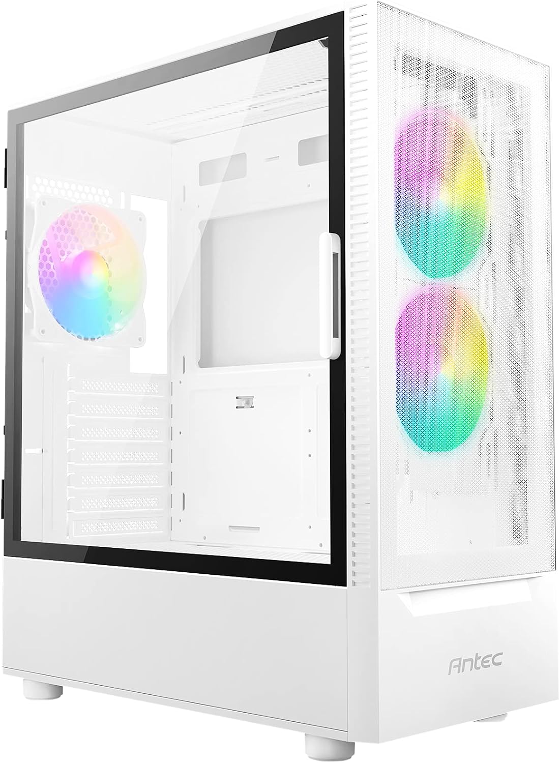 White ATX Mid-Tower Case with Tempered Glass Side Panel I711305
