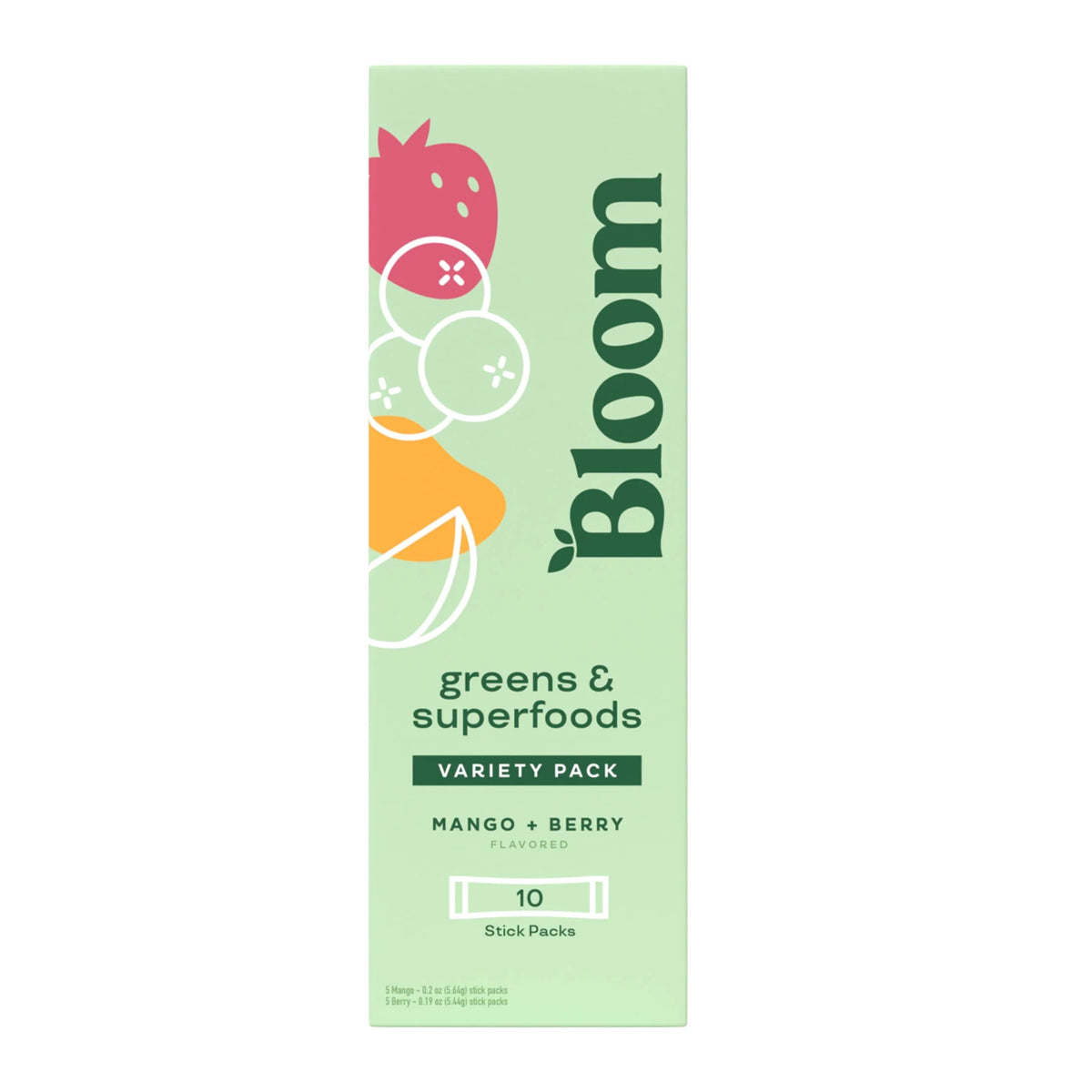 Greens & Superfoods Powder Sticks, Mango and Berry, 10 Count F711