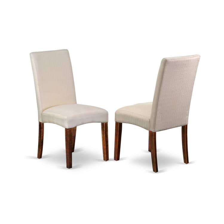 7 PC Dining Table Set with Cream Linen Fabric Chairs Z1739