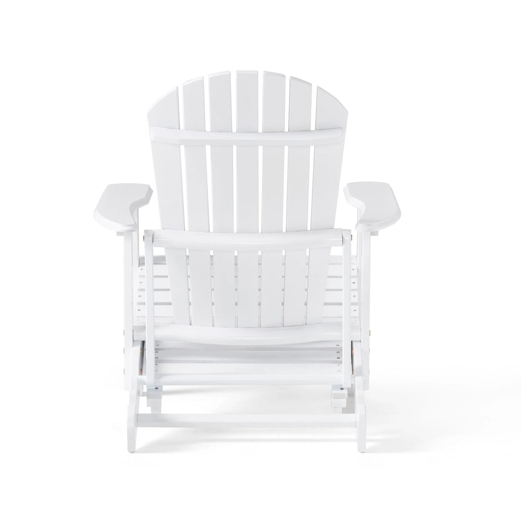 White Reclining Wood Adirondack Chair with Footrest M250432