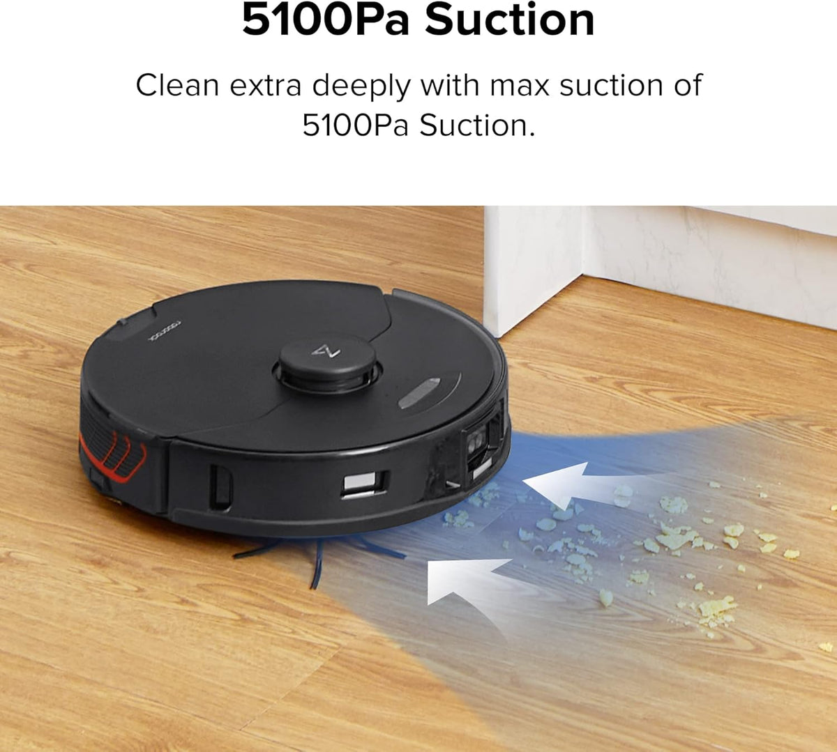 Robot Vacuum and Sonic Mop, 5100Pa Suction, Auto Lifting Mop D28545