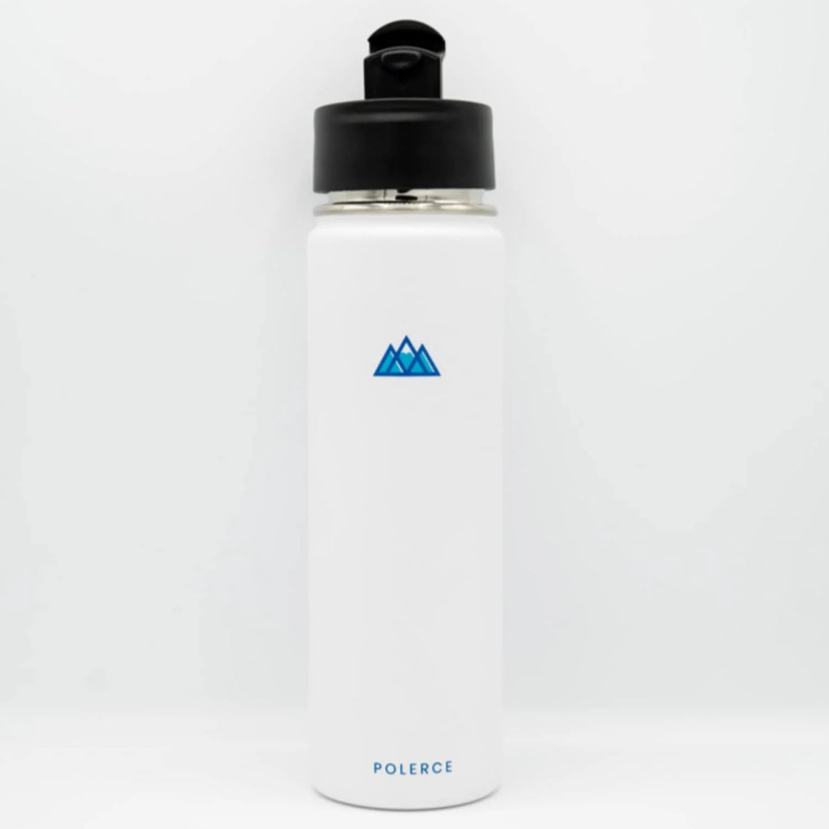 White Stainless Steel Vacuum Insulated Bottle with 3 Lids, 21 Fl Oz U14848