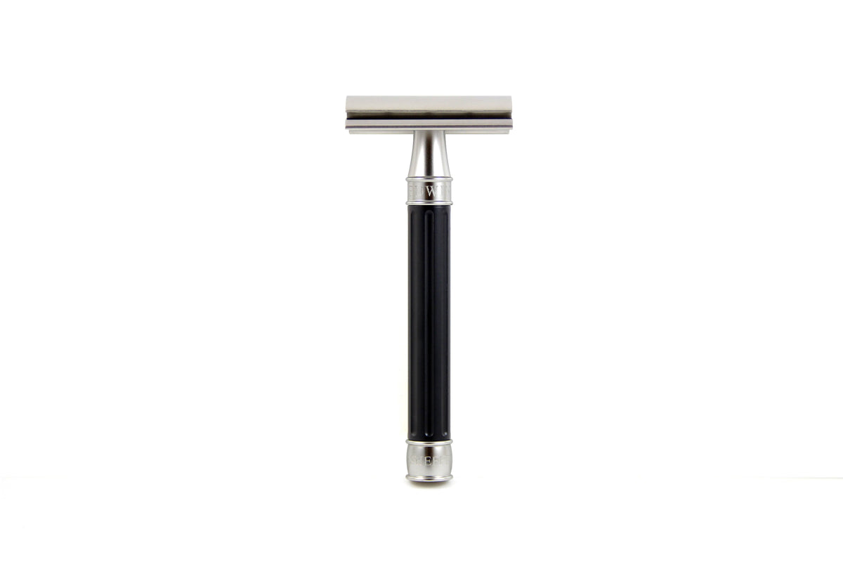 Stainless Steel Black Safety Razor N6295