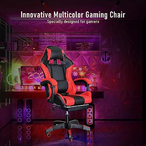 Red Ergonomic Gaming Chair with Footrest L96762