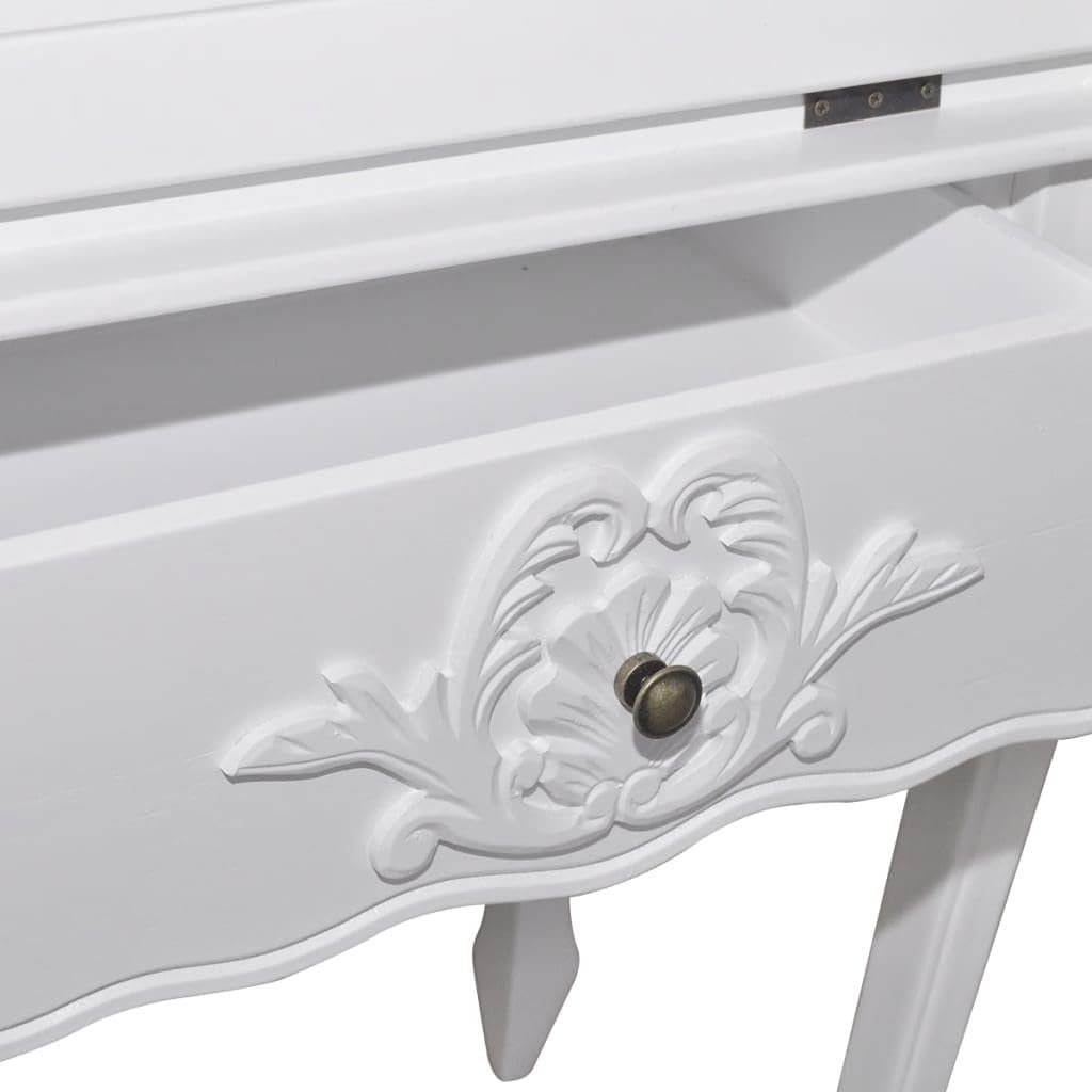 White Antique Secretary Desk Q6277