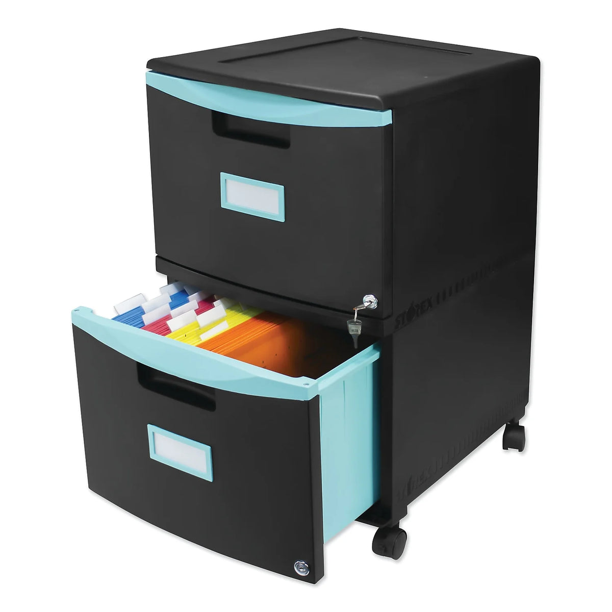 2-Drawer Mobile File Cabinet, Black L6206