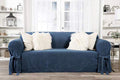 Navy/White One Piece Sofa Slipcover C486