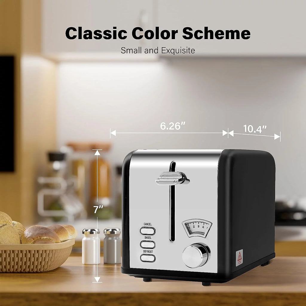 2-Slice Toaster with 1.5 inch Wide Slot, Black Q81545