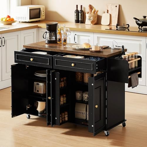 Mobile Kitchen Island with Storage Q6255