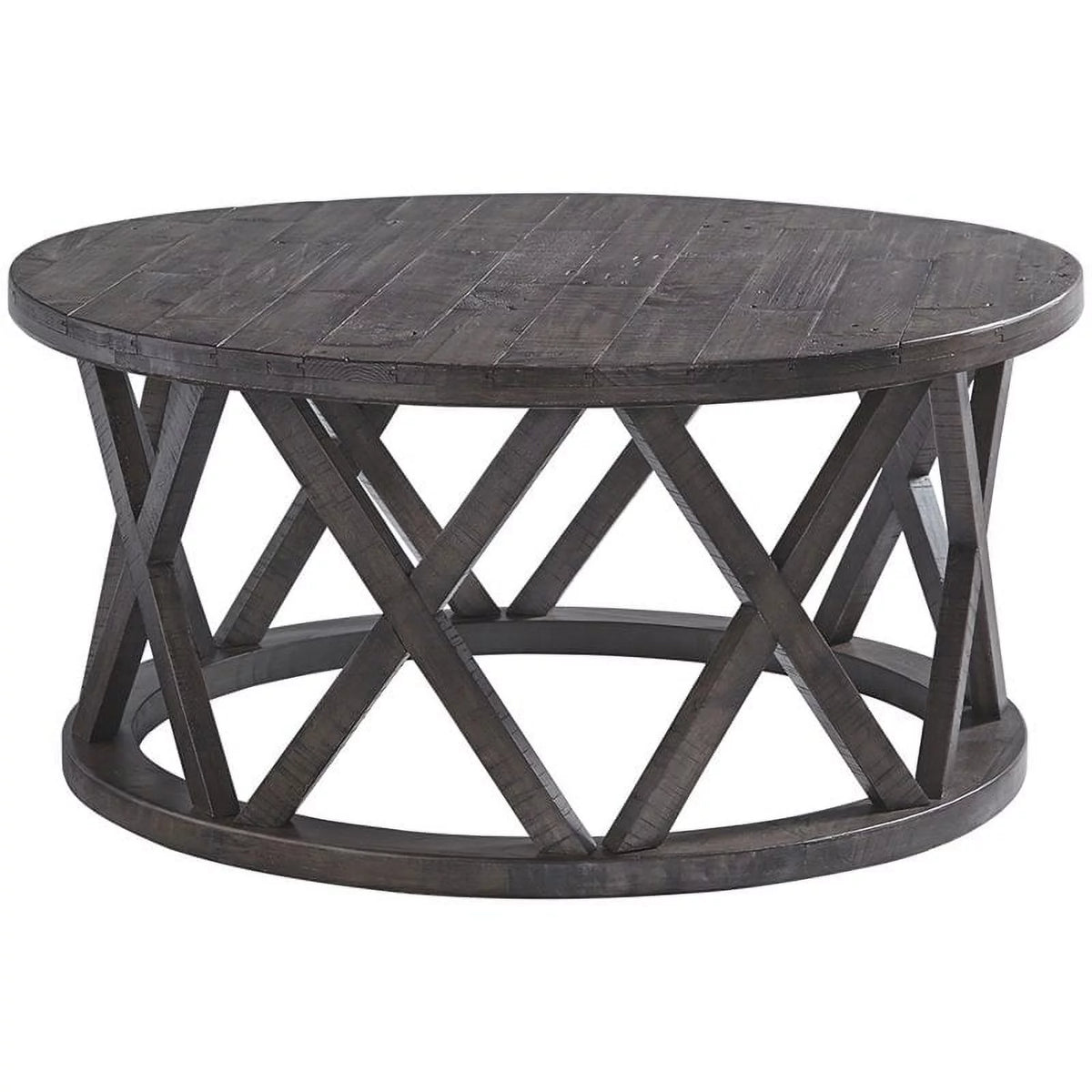 Round Coffee Table in Rustic Gray Q545890