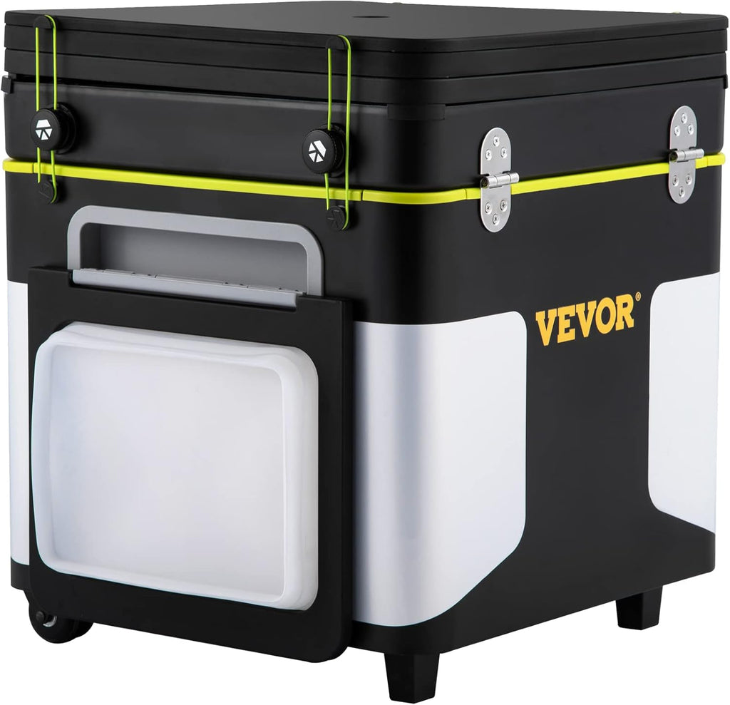 Black Portable Outdoor Cooking Station with Wheels P25530