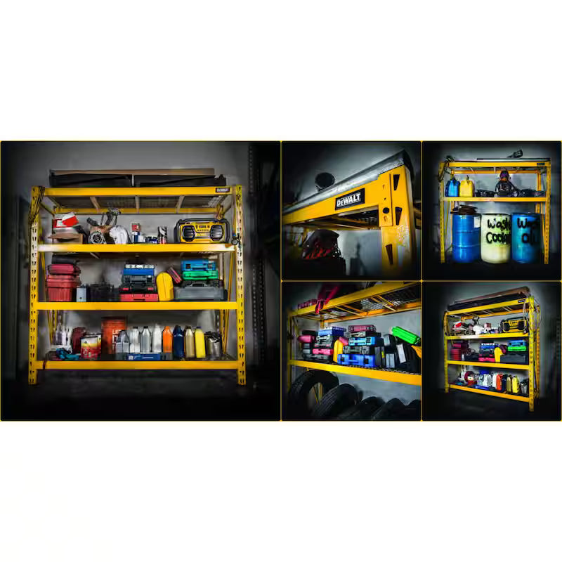 Yellow 4-Tier Steel Storage Shelving Unit C817