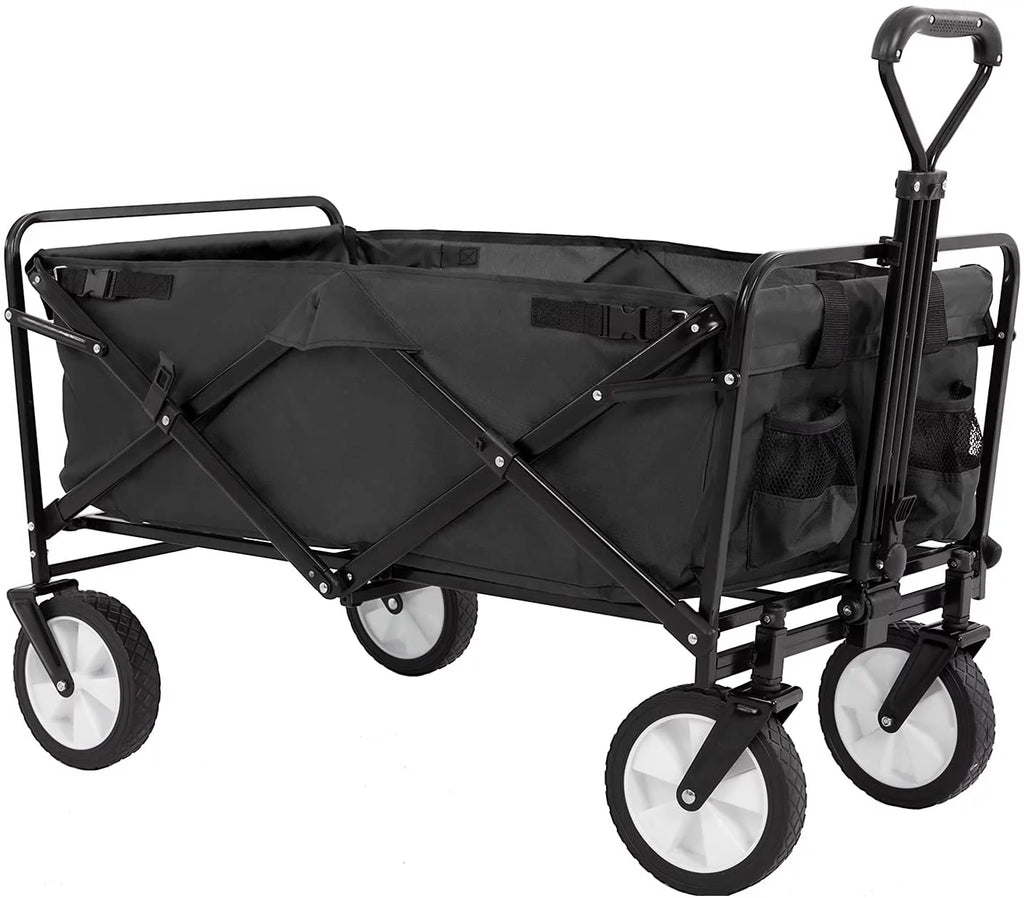Collapsible Folding Wagon Cart with All-Terrain Wheels Black V725