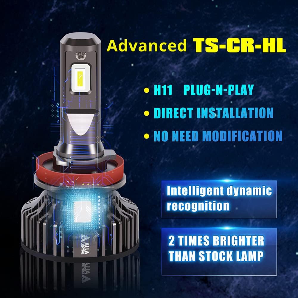6500K Xenon White LED Headlights Bulbs Pack of 2 W552