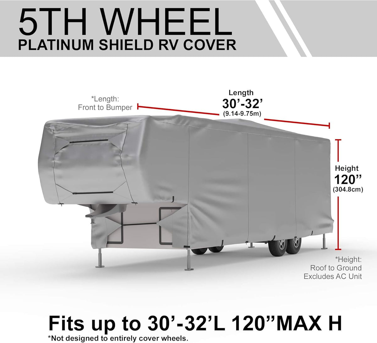 Weatherproof RV Cover for 26' - 30' 5th Wheel RV P81245