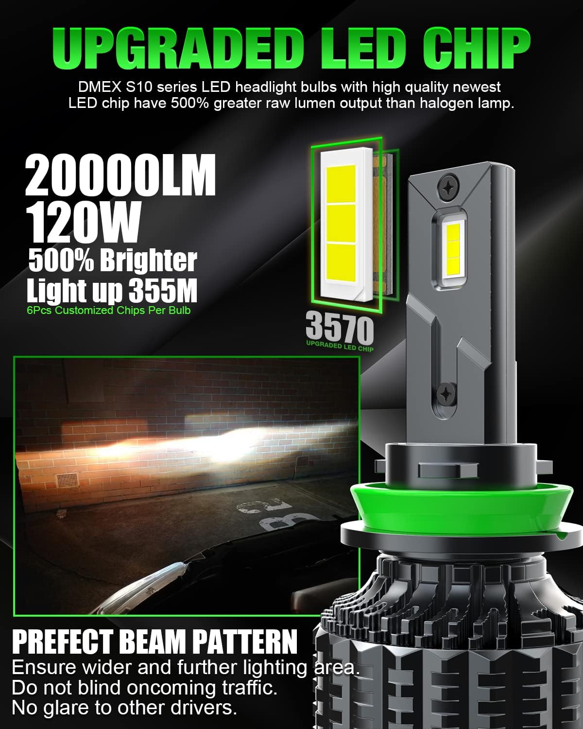 9006/HB4 LED Headlight Bulbs 6000K Cool White Conversion Kit Pack of 2 R90400