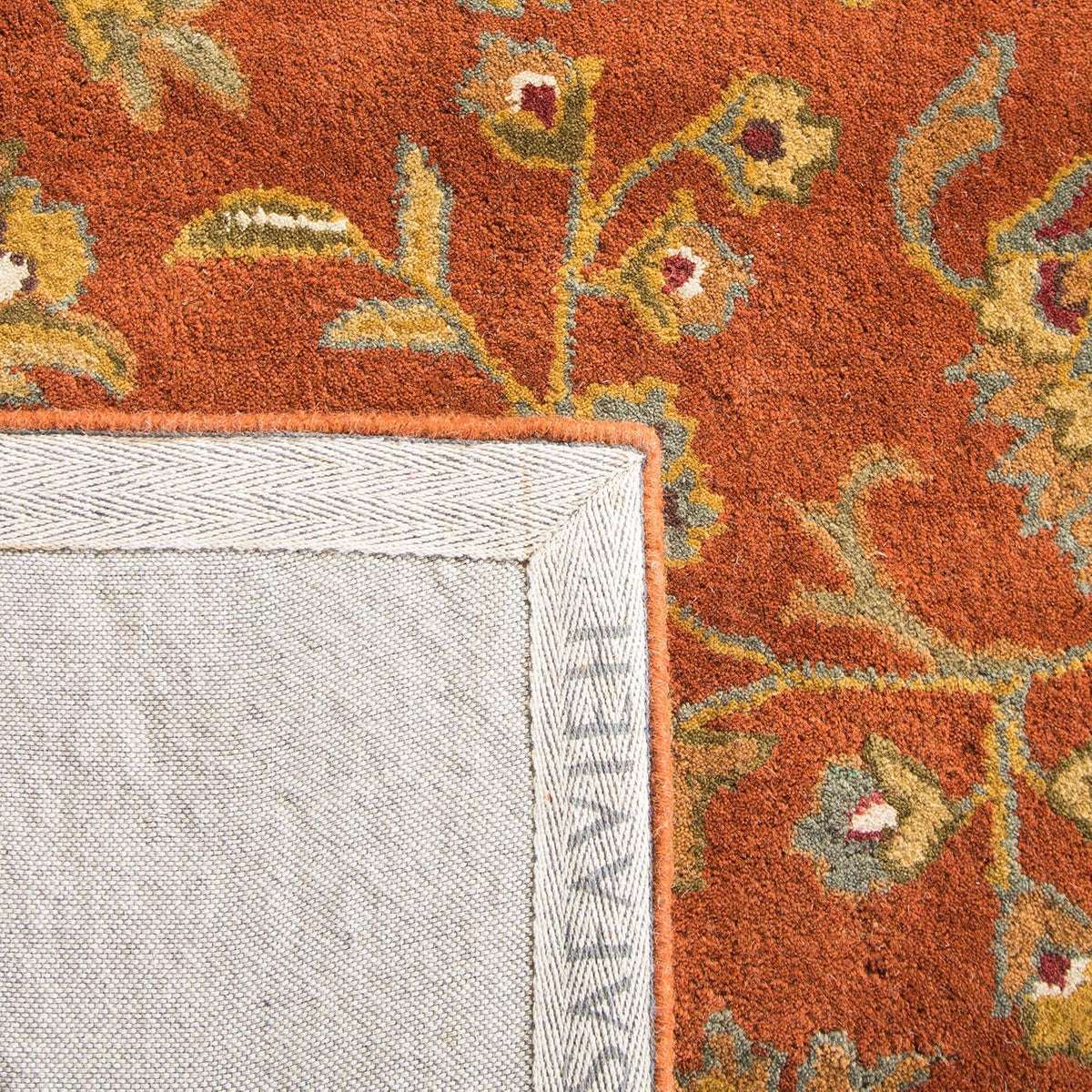 6' Square Red Natural Wool Area Rug O8768