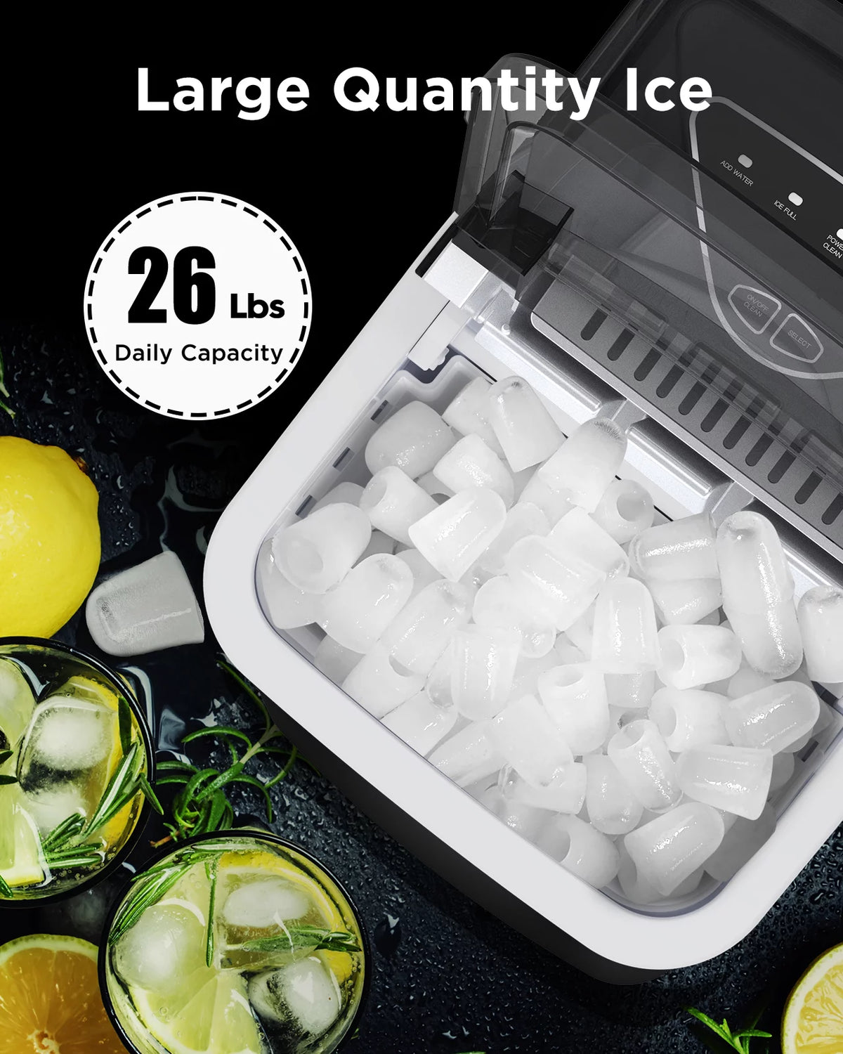 Portable Countertop Ice Maker 26lbs/24h with Scoop & Basket L227