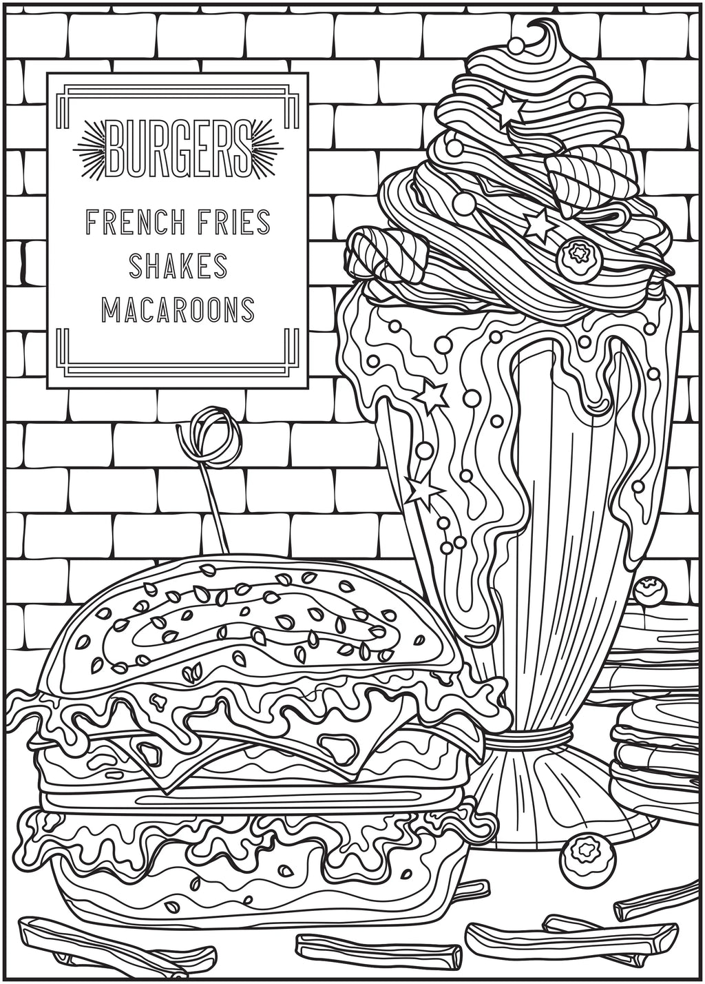 Sweet & Savory Adult Coloring Book, 64 Pages M3231