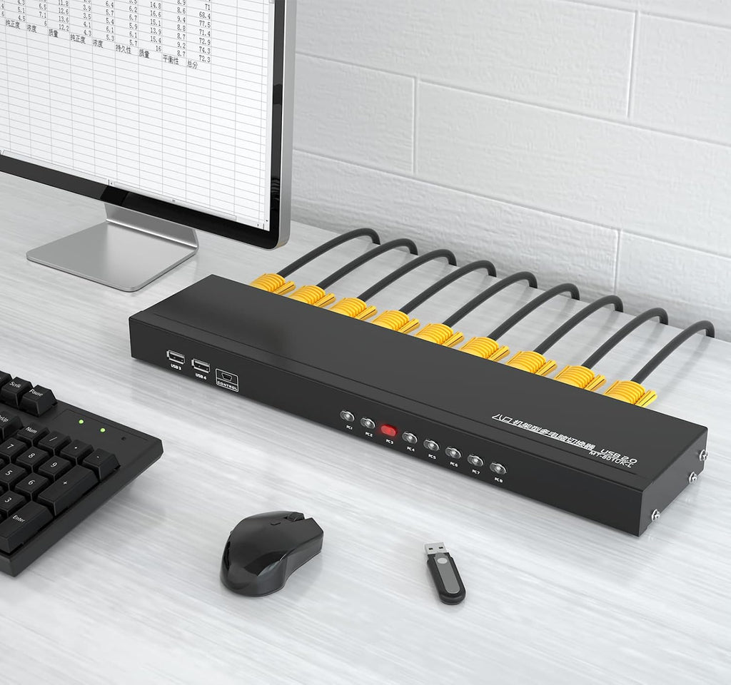 VGA KVM 8 Port Rackmount KVM with 8 KVM Cables C557461
