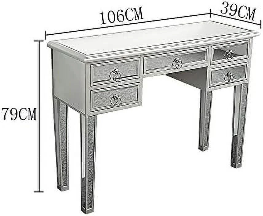 Mirrored Console Sofa Table with Silver Finish R5753