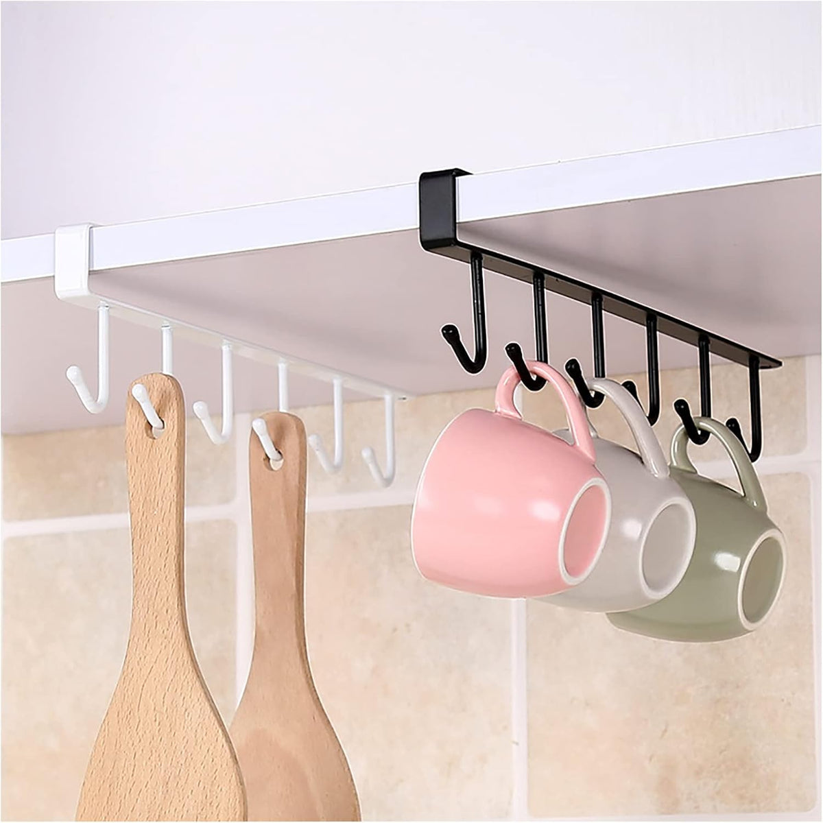6 Hooks Under Cabinet Cup Holder 2 Pack I721361