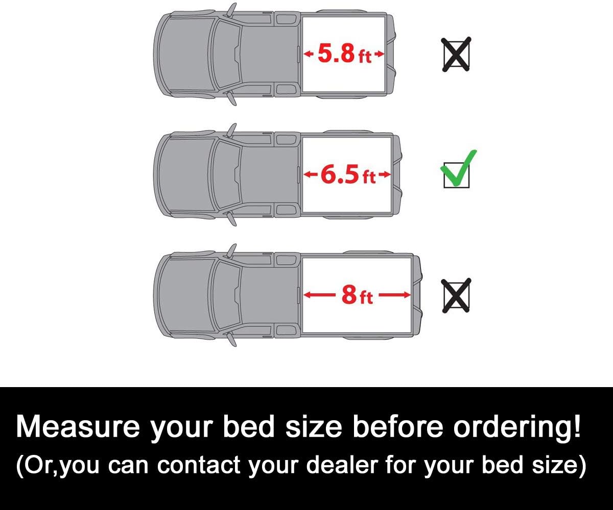 6.5ft Soft Roll up Fleetside Truck Bed Tonneau Cover V943750