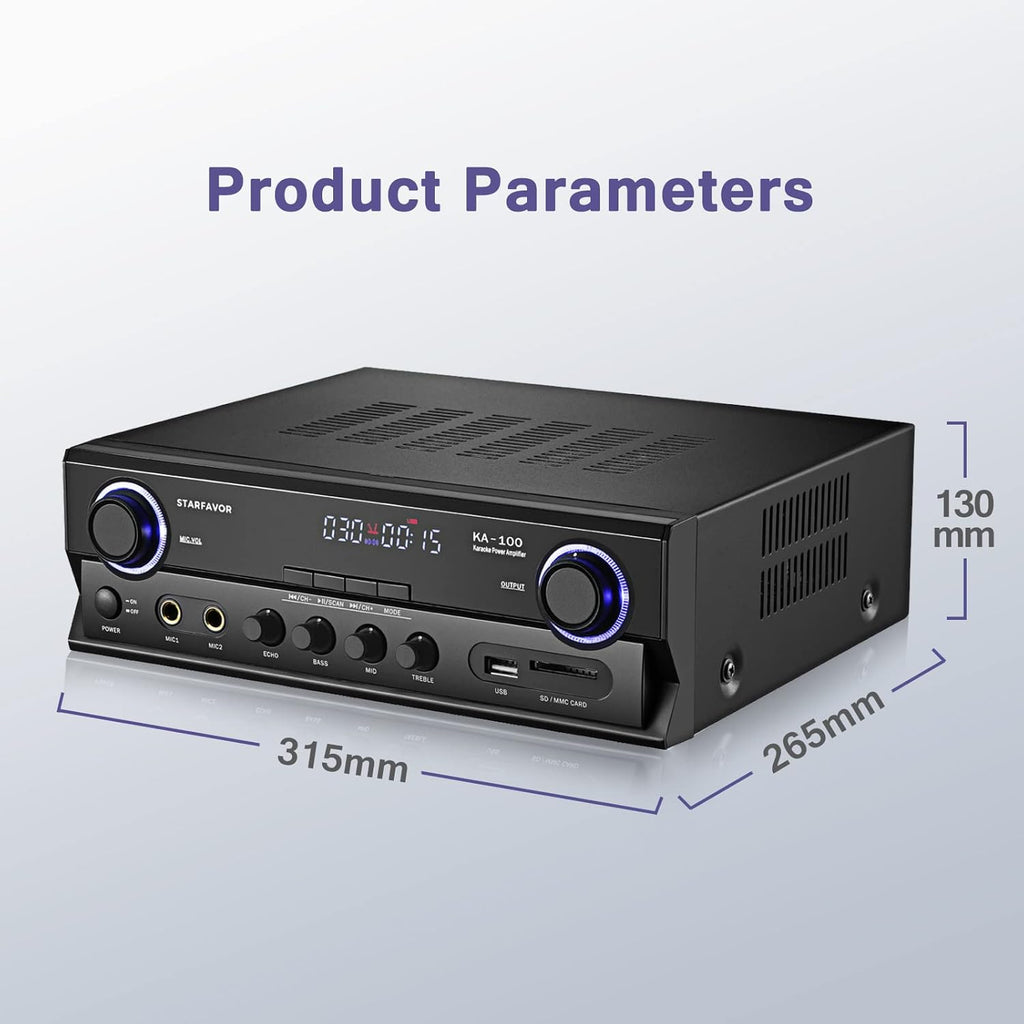 2 Channel Stereo Receiver Amplifier with USB SD Card FM LED Display S8815