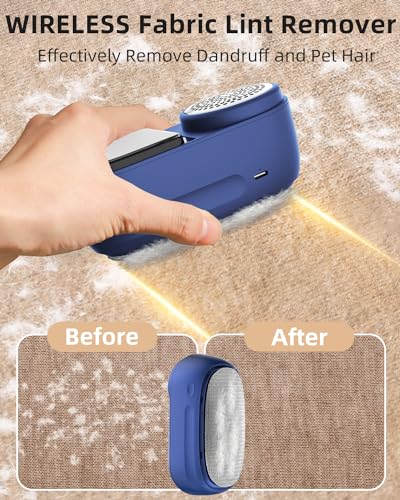 Fabric Shaver, 6-Leaf Blades, Rechargeable, 2600mAh Battery Operated I5921