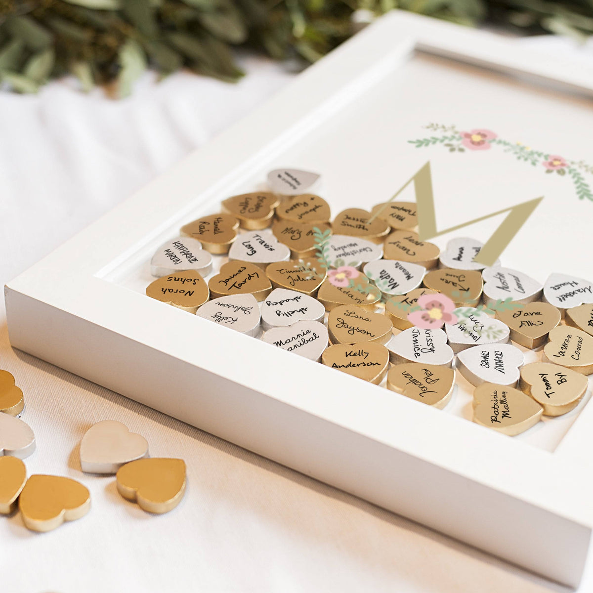 Floral Heart Drop Guestbook A965928