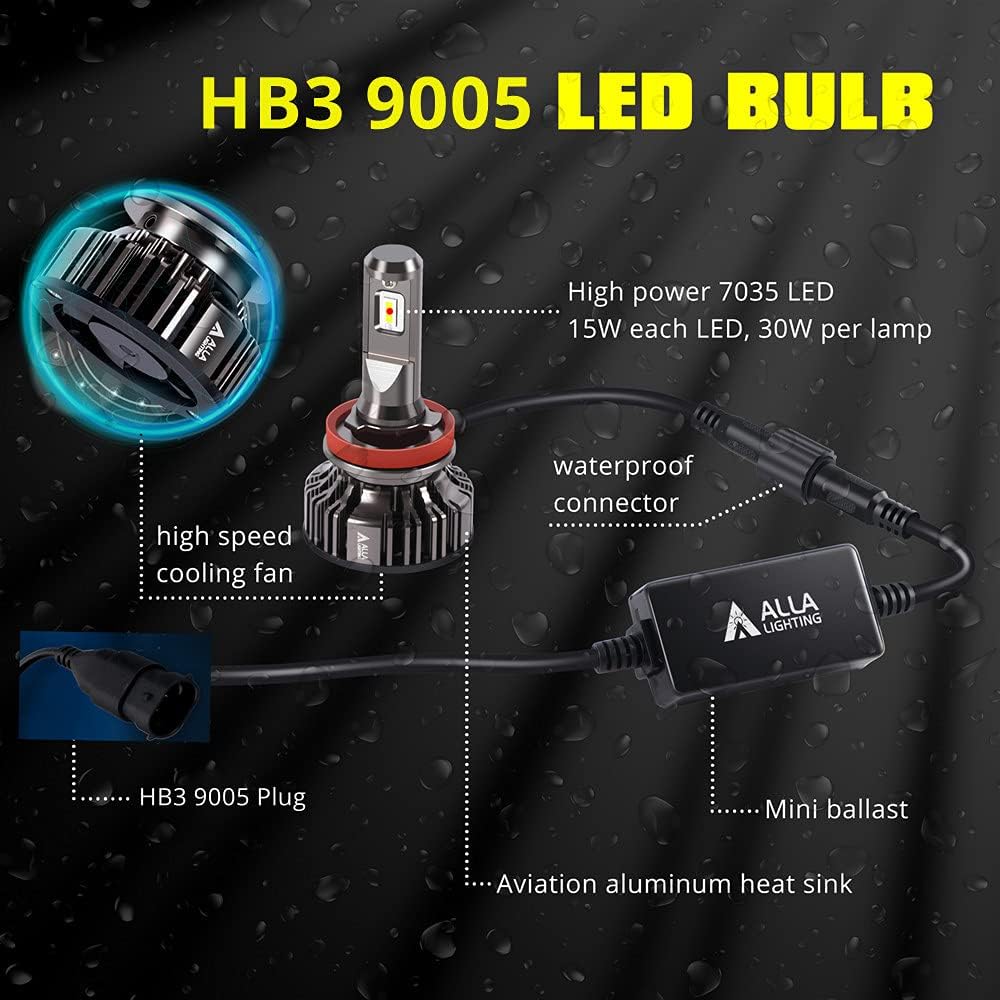 6500K Xenon White LED Headlights Bulbs Pack of 2 W552