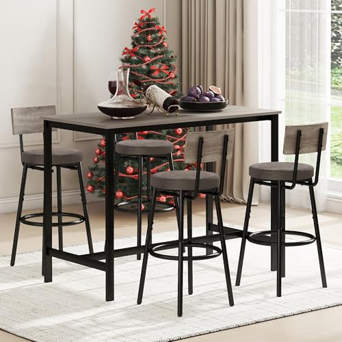 Brown 3 Piece Bar Table and Stools Set of 2 H990