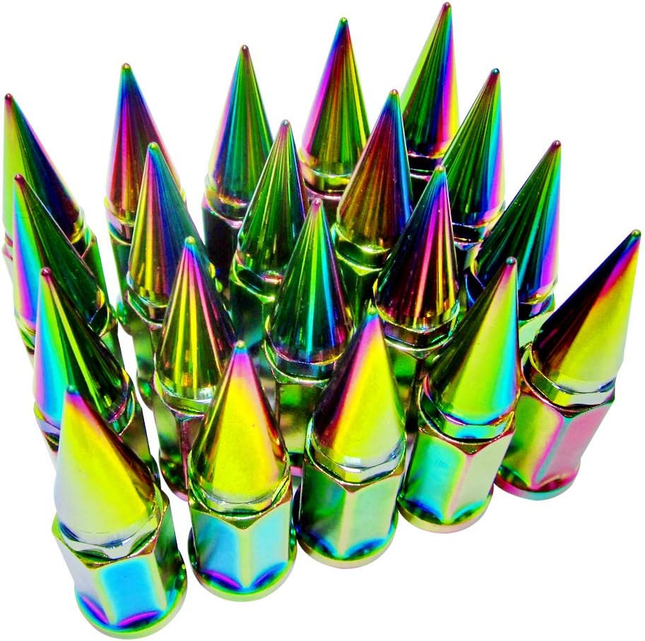 20 pc Purple Spike Lug Nut M12x1.25 Conical Seat Hex 3/4 in E994