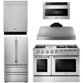 48 In. Natural Gas Range, Range Hood, Refrigerator, Dishwasher, Microwave Drawer E4128