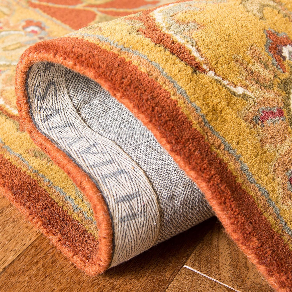 6' Square Red Natural Wool Area Rug O8768