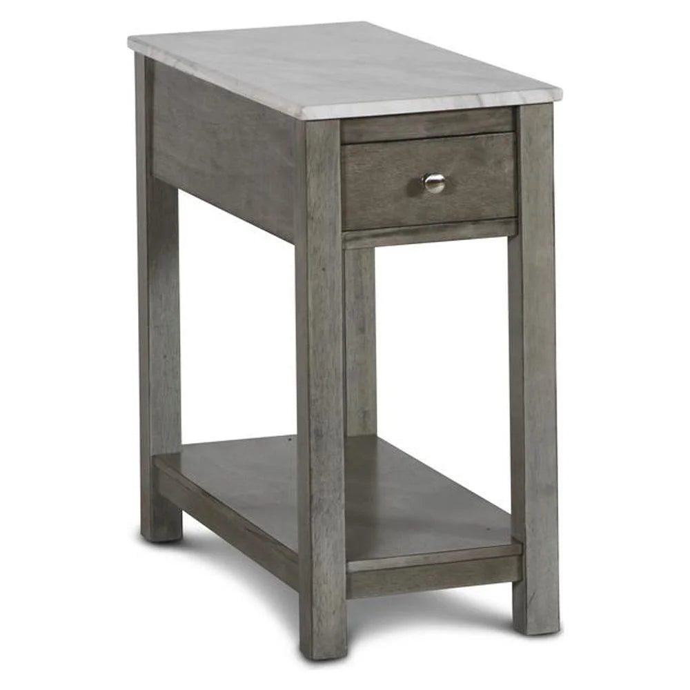 Gray Wood End Table with Faux Marble Top (Set of 2) M76227