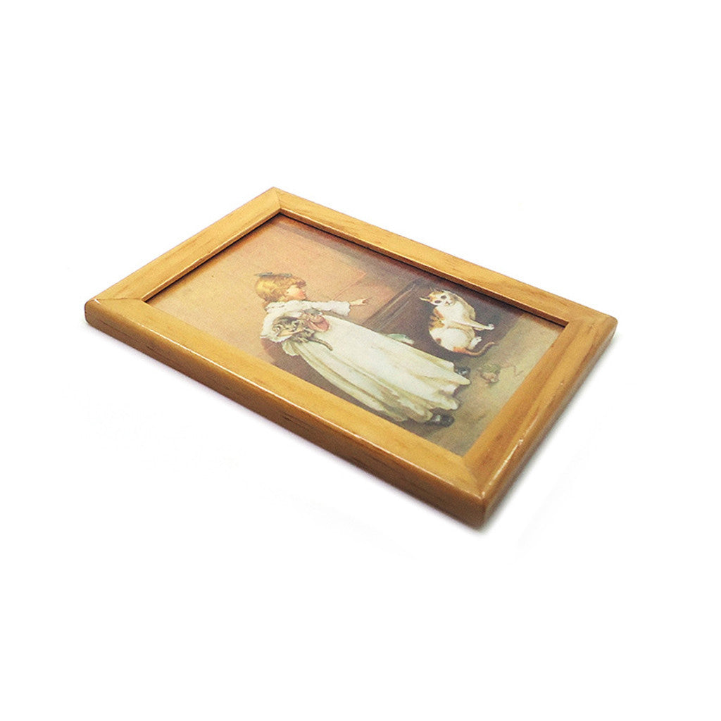 1:12 Doll House Miniature Painted Wooden Frame Mural Accessories M19342